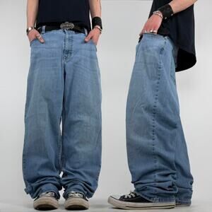 Vintage y2k baggy wide leg faded stonewash grunge skater jeans